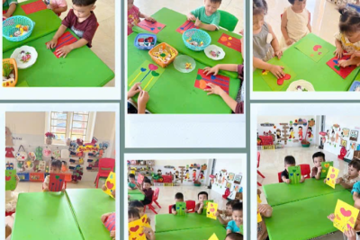 BÉ KHÉO TAY LÀM THIỆP TẶNG MẸ YÊU